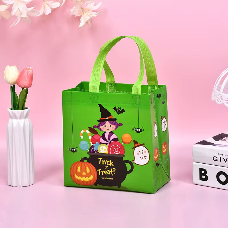Halloween Candy Gift Bags - Set of 1-60 PCS, Trick or Treat Tote Bags with Handles for Kids' Parties