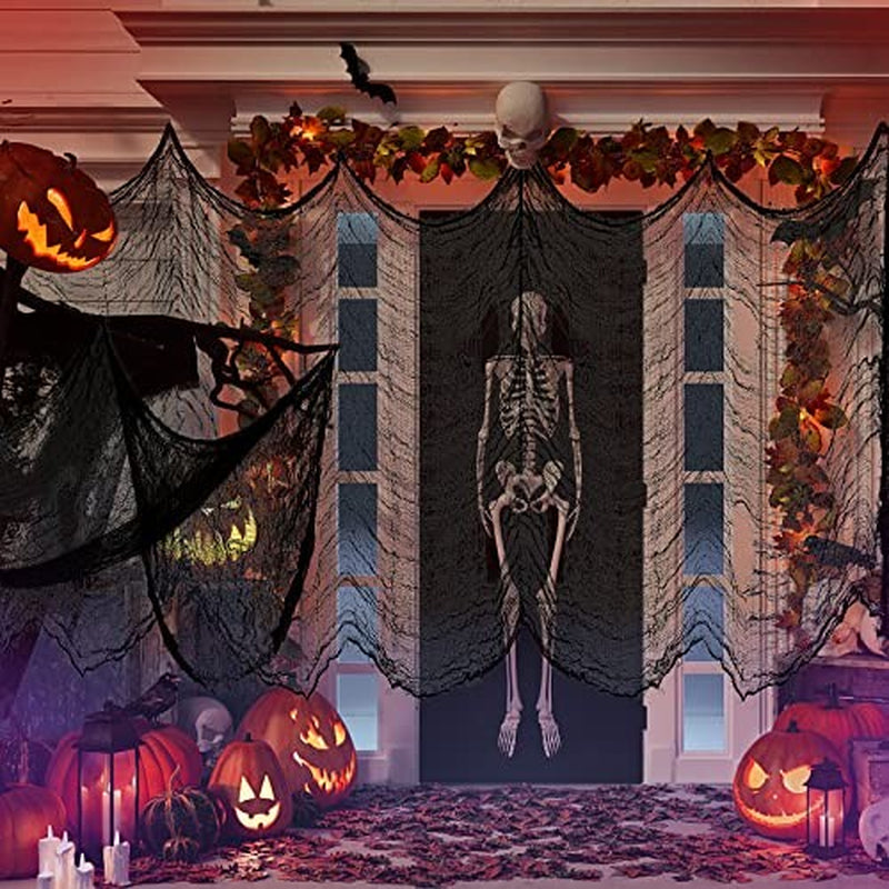 Halloween Creepy Cloth Decoration - 180 X 30In Halloween Black Decor Outdoor