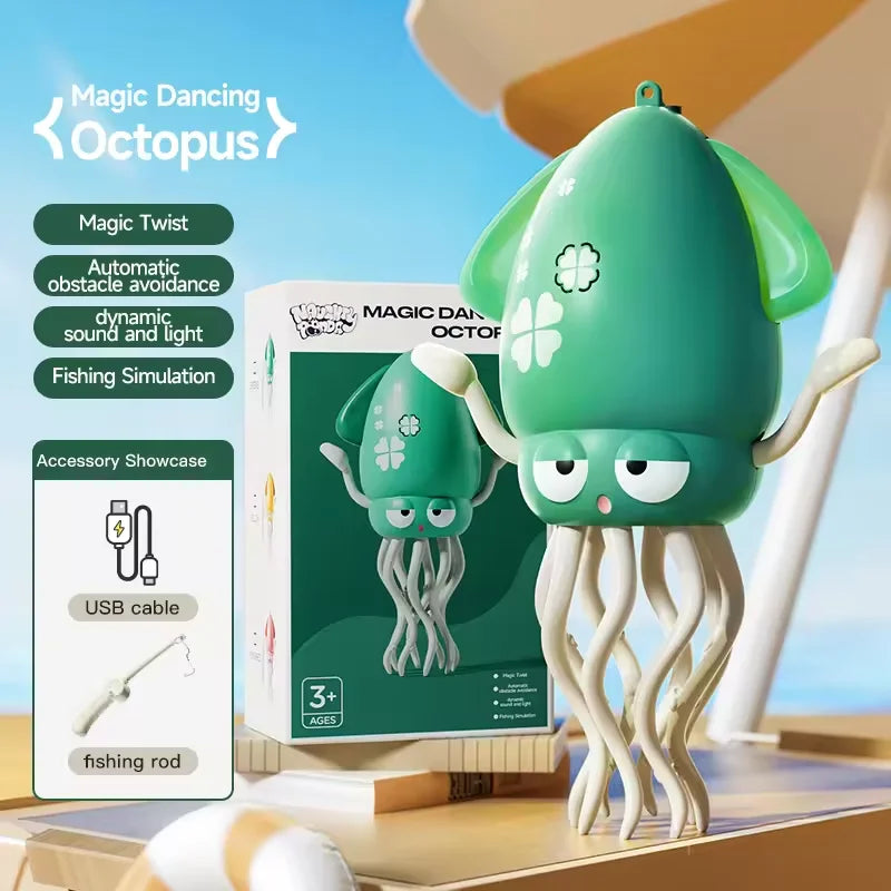 Electric Auto-Avoid Octopus with LED Lights Music Electric Crawling Octopus Toy Stress Relief Gift Octopus Interactive Robotics
