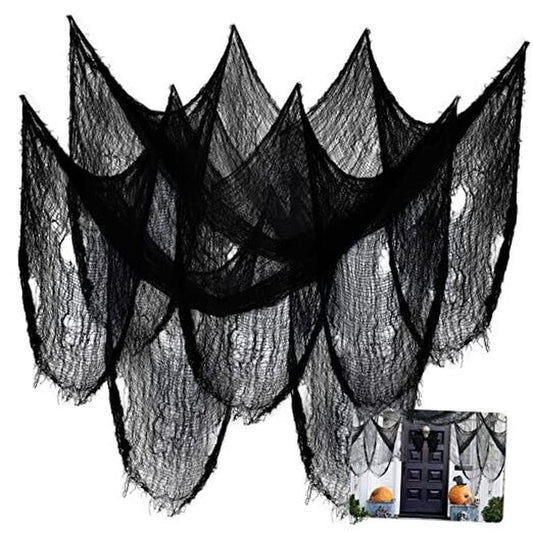 Halloween Creepy Cloth Decoration - 180 X 30In Halloween Black Decor Outdoor