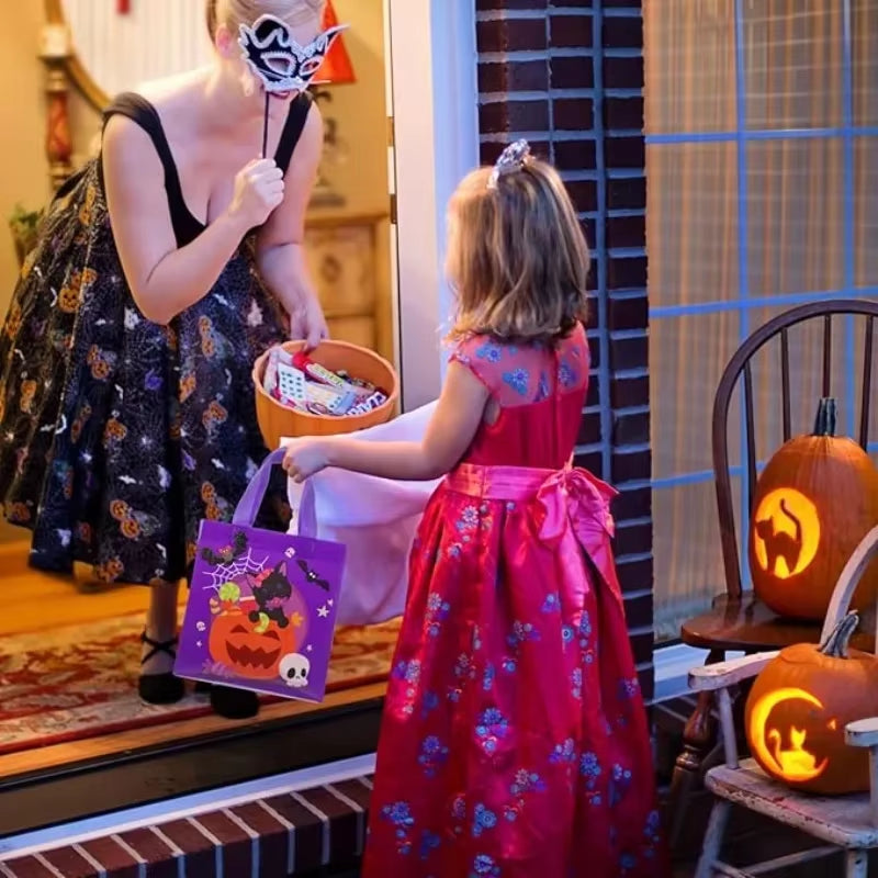 Halloween Candy Gift Bags - Set of 1-60 PCS, Trick or Treat Tote Bags with Handles for Kids' Parties