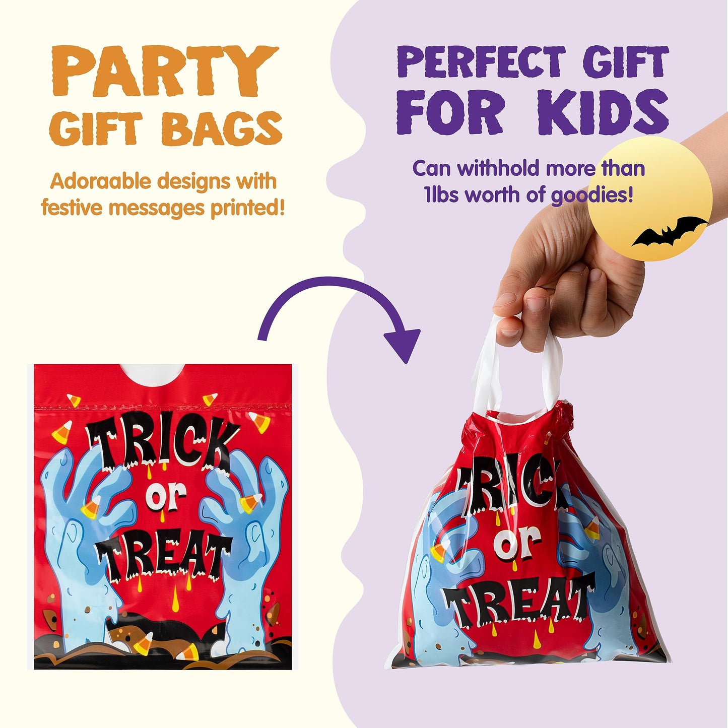 96 Pcs Halloween Treat Bags,Halloween Small Drawstring Candy Bags Goodie Bags Trick or Treat Bags Gift Bags,Classroom Party Favor Supplies