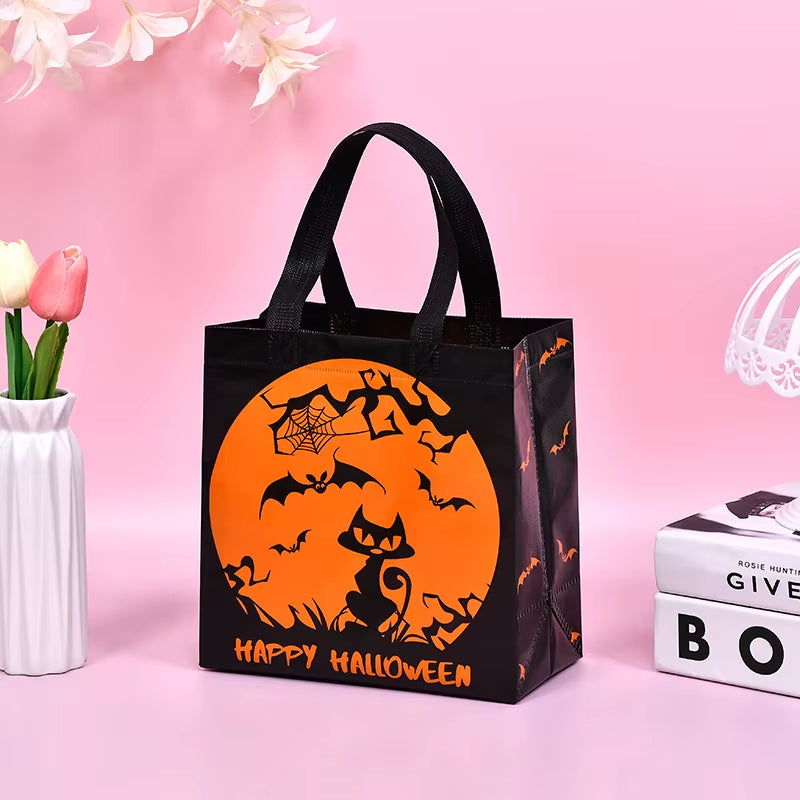 Halloween Candy Gift Bags - Set of 1-60 PCS, Trick or Treat Tote Bags with Handles for Kids' Parties