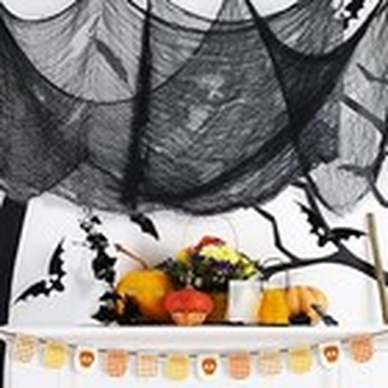 Halloween Creepy Cloth Decoration - 180 X 30In Halloween Black Decor Outdoor