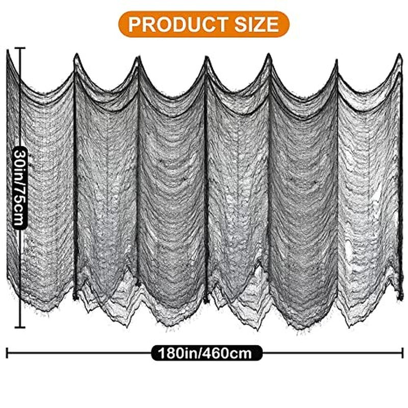 Halloween Creepy Cloth Decoration - 180 X 30In Halloween Black Decor Outdoor