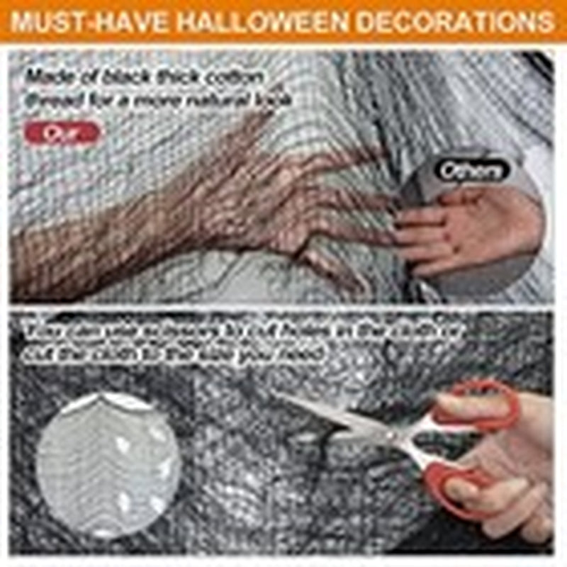 Halloween Creepy Cloth Decoration - 180 X 30In Halloween Black Decor Outdoor