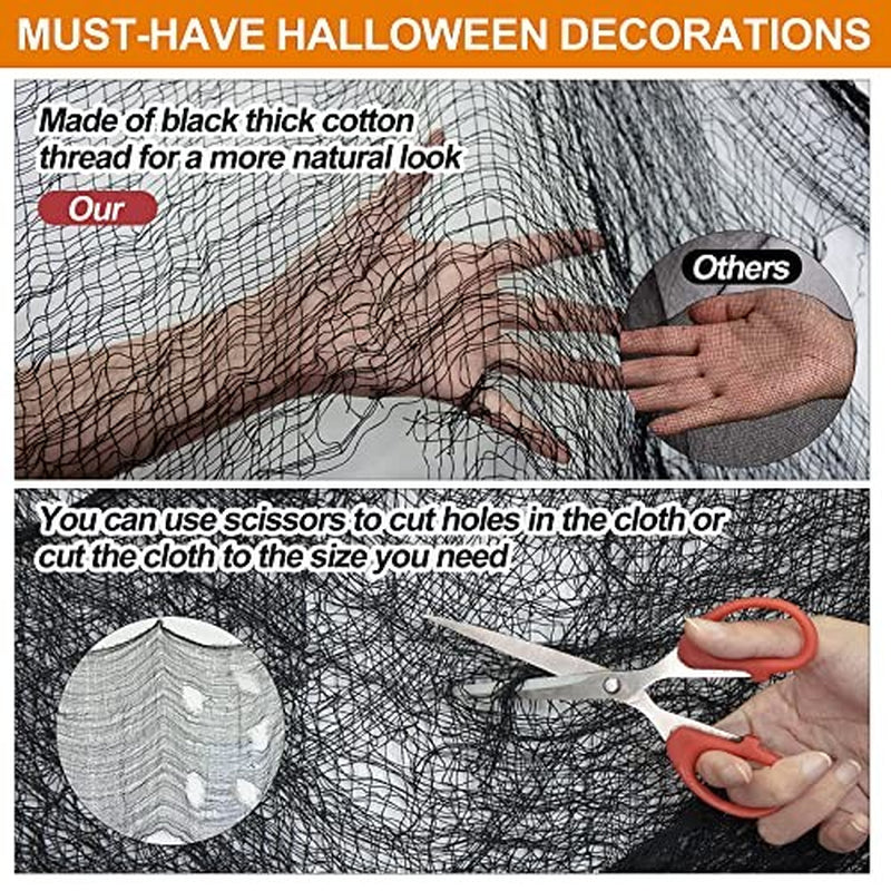 Halloween Creepy Cloth Decoration - 180 X 30In Halloween Black Decor Outdoor