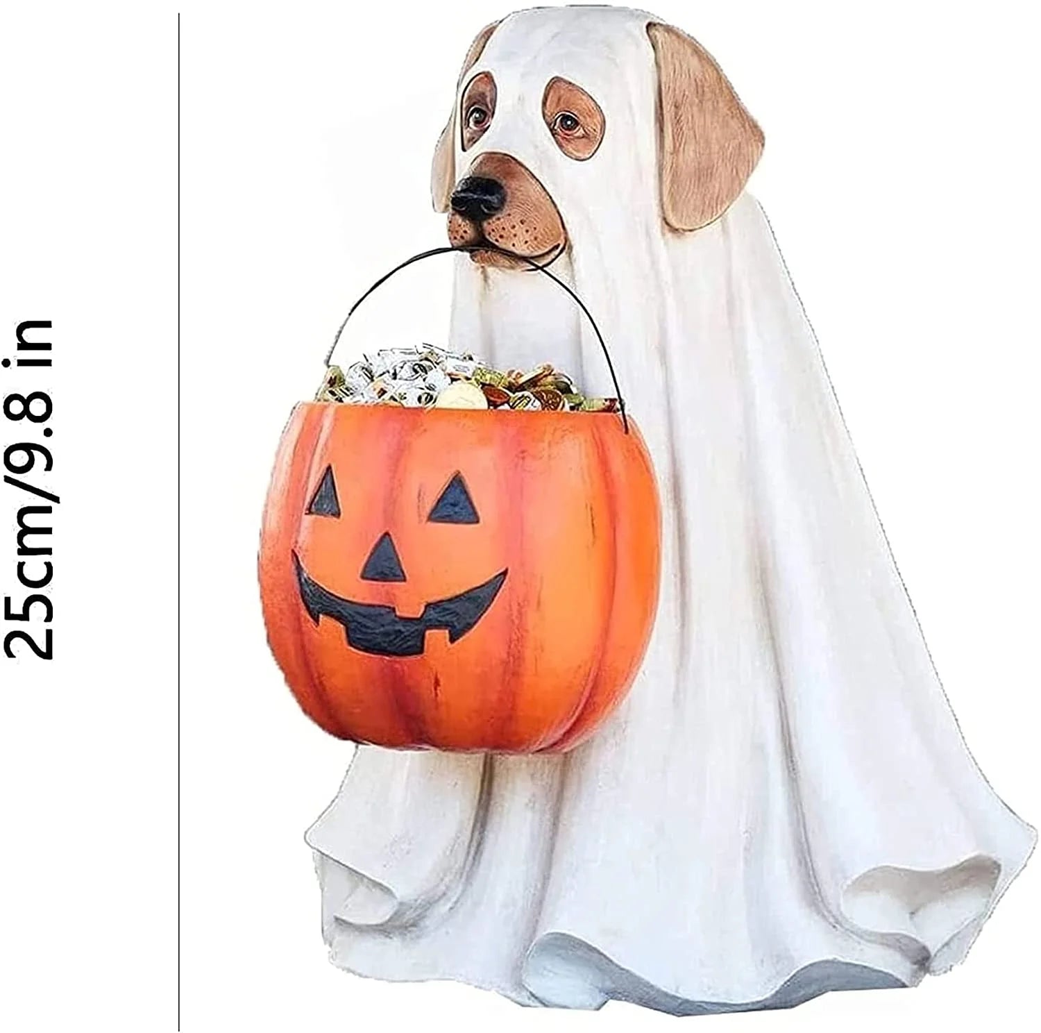 Ghost Dog Candy Bowl Holder, Halloween Dog Candy Bowl, Halloween Dog Candy Holder, Outdoor Halloween Candy Bowl, Halloween Candy Bowl Large Pumpkin Candy Dish-Dog
