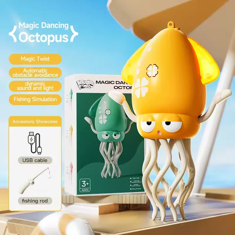 Electric Auto-Avoid Octopus with LED Lights Music Electric Crawling Octopus Toy Stress Relief Gift Octopus Interactive Robotics