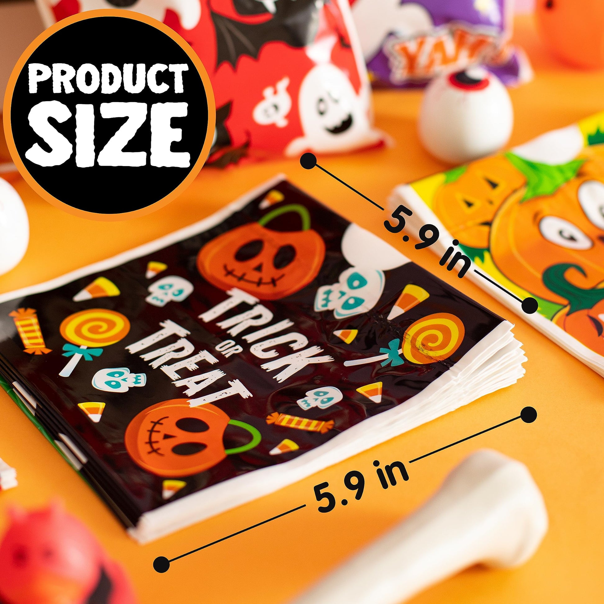 96 Pcs Halloween Treat Bags,Halloween Small Drawstring Candy Bags Goodie Bags Trick or Treat Bags Gift Bags,Classroom Party Favor Supplies