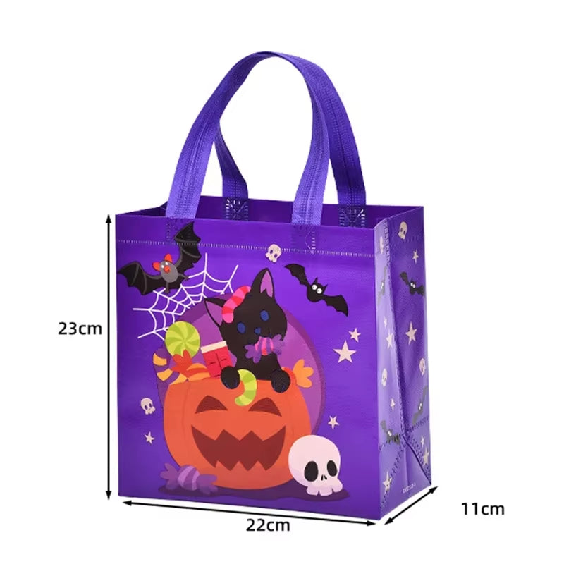 Halloween Candy Gift Bags - Set of 1-60 PCS, Trick or Treat Tote Bags with Handles for Kids' Parties