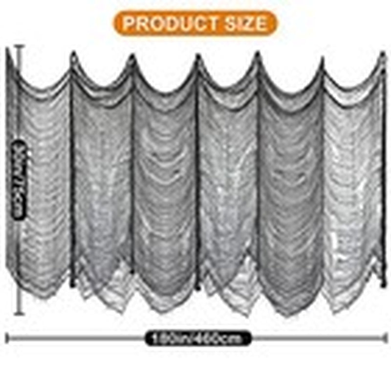 Halloween Creepy Cloth Decoration - 180 X 30In Halloween Black Decor Outdoor