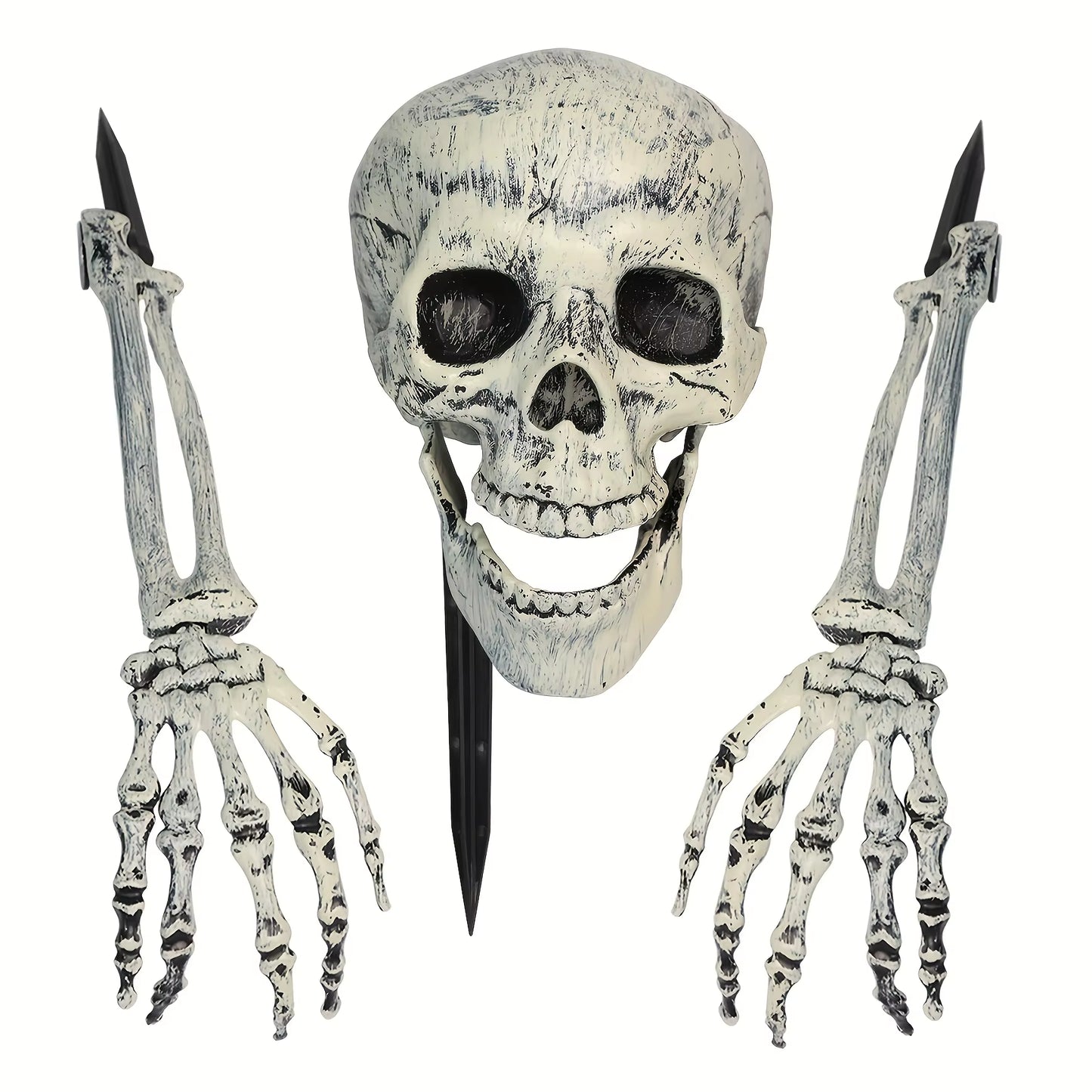 Illuminated Skeleton Decoration Set - Includes 1 Skull and 2 Arms, Realistic Halloween Decor for Parties and Cosplay, Ideal Halloween Gift